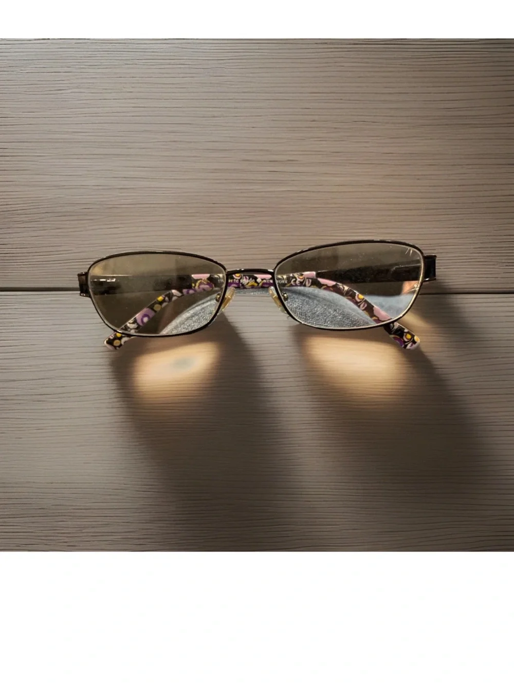 kate spade Rectangular Reading Glasses with Purple Floral Temples